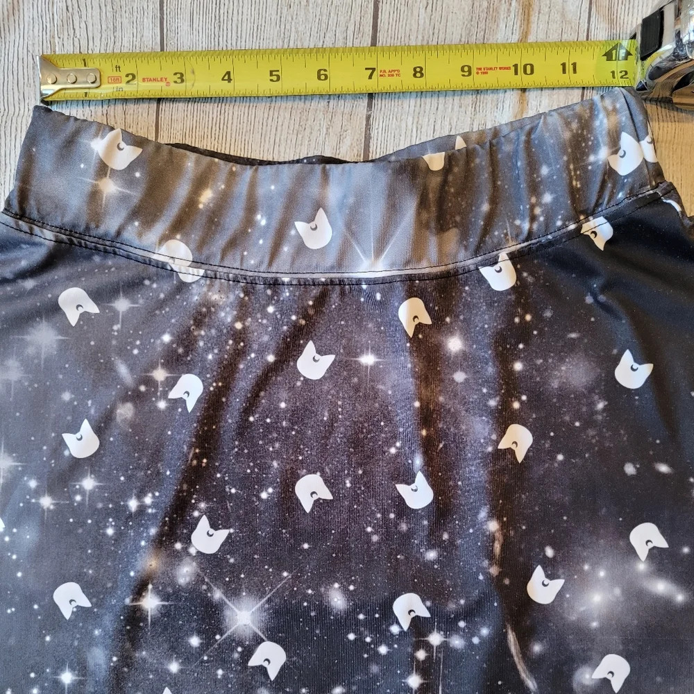 Sailor Moon •Size Medium• Luna Galaxy Print Skater Skirt Stretchy Waist - Picture 6 of 8